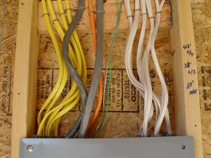 open wall showing wires