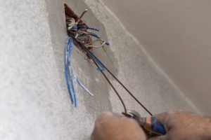 electrician performing a house rewire