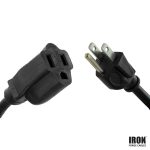 black outdoor extension cord grounded