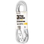3 plug outlet white extension cord