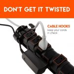 power strip with cable hooks
