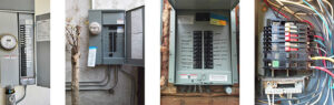 group of four electrical panels