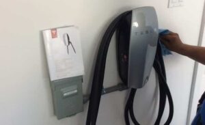 telsa charger installed at home