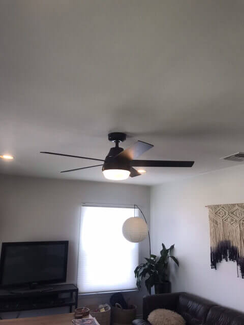 ceiling fan installed