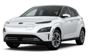 white hyundai kona electric