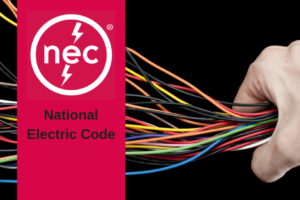 nec logo overlaying hand pulling wires