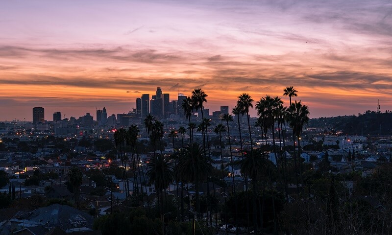 city skyline of los angeles