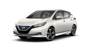 white nissan leaf