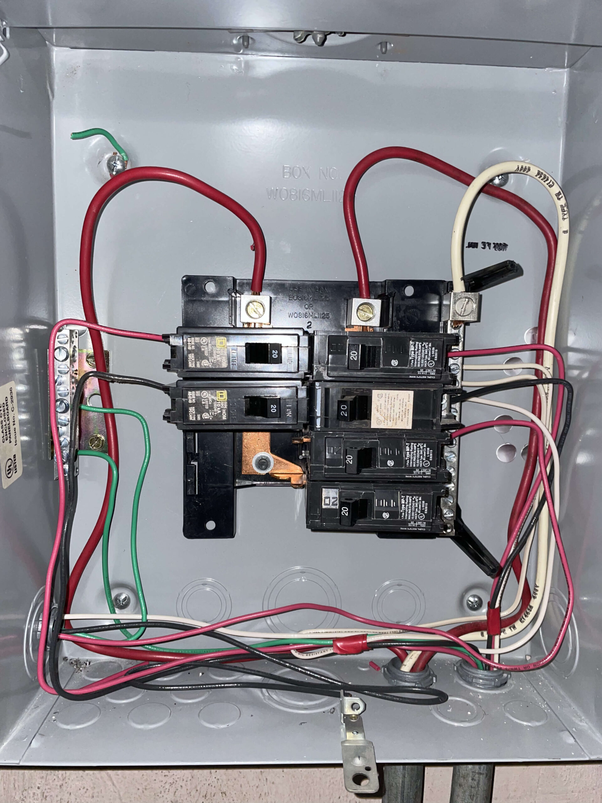 electrical panel open circuit breakers